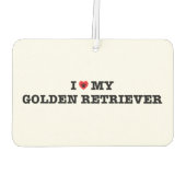 Ik hart mijn Golden Retriever Car luchtverfrisser (Achterkant)