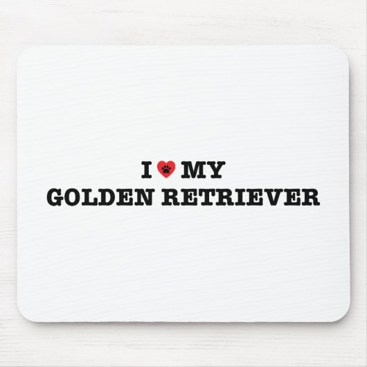 Ik hart mijn Golden Retriever Mousepad Muismat (Voorkant)