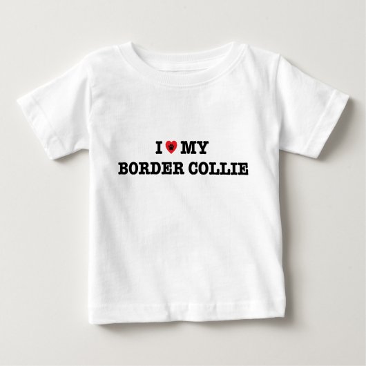 Ik hart mijn grens Collie Baby Bodysuit (Voorkant)