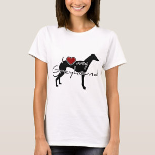 Ik "hart" mijn Greyhound" woorden met grafie T-shirt