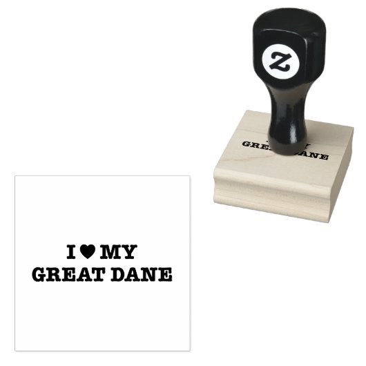 Ik hart mijn grote Deense houten stempel (Gestempeld)