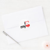 Ik hart mijn hart ronde sticker (Envelop)