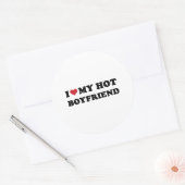 Ik hart mijn hete vriend ronde sticker (Envelop)