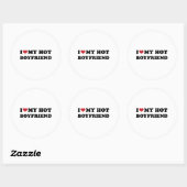 Ik hart mijn hete vriend ronde sticker (Vel)