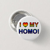 "Ik (hart) mijn homo!" knoop Ronde Button 3,2 Cm (Voorkant /achterkant)