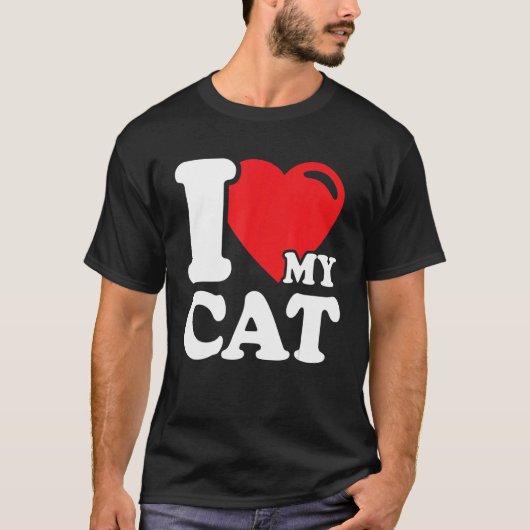 Ik hart mijn kat mooi schattig kat eigenaar ik hou t-shirt (Voorkant)