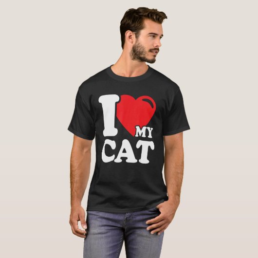 Ik hart mijn kat mooi schattig kat eigenaar ik hou t-shirt (Voorkant volledig)