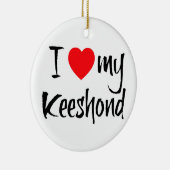 Ik hart mijn Keeshond hond Keramisch Ornament (Rechts)