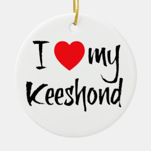 Ik hart mijn Keeshond hond Keramisch Ornament