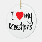 Ik hart mijn Keeshond hond Keramisch Ornament (Links)