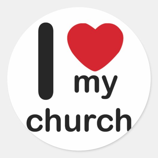 Ik hart mijn kerk ronde sticker (Voorkant)