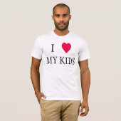 Ik hart mijn kinder rode t - shirts voor vader (Voorkant volledig)