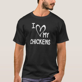 Ik hart mijn kippen grappen sarcastische familie t-shirt