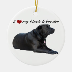 Ik "hart" mijn Labrador Retriever woorden met foto Keramisch Ornament