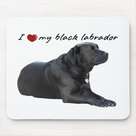 Ik "hart" mijn Labrador Retriever woorden met foto Muismat (Voorkant)