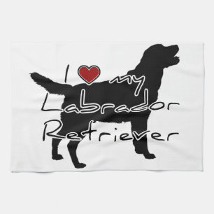 Ik "hart" mijn Labrador Retriever" woorden met gra Theedoek