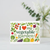 "Ik [Hart] Mijn Moestuin" Briefkaart (Staand voorkant)