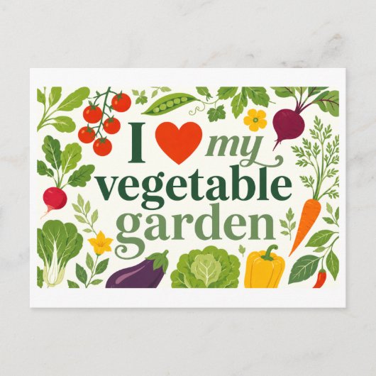 "Ik [Hart] Mijn Moestuin" Briefkaart (Voorkant)