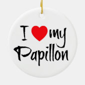 Ik hart mijn Papillon hond Keramisch Ornament (Achterkant)