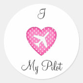 Ik hart mijn piloot Sticker (Voorkant)