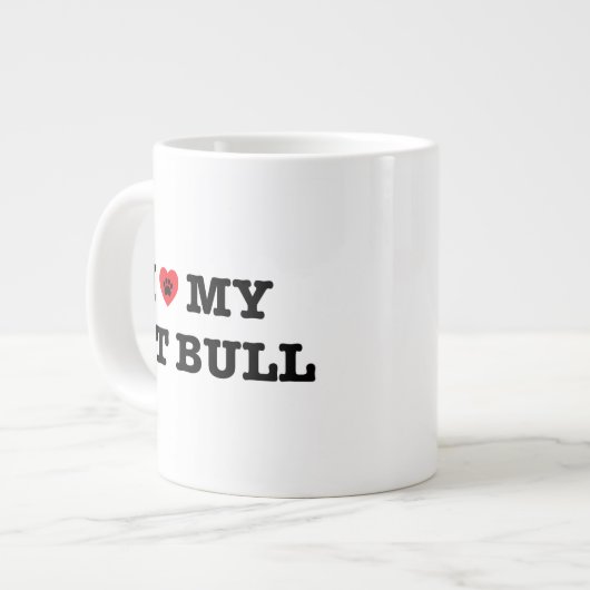 Ik hart mijn Pit Bull Jumbo Coffee Mok (Links)