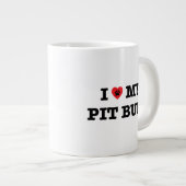 Ik hart mijn Pit Bull Jumbo Coffee Mok (Voorkant rechts)