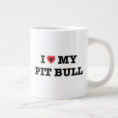 Ik hart mijn Pit Bull Jumbo Coffee Mok (Rechts)