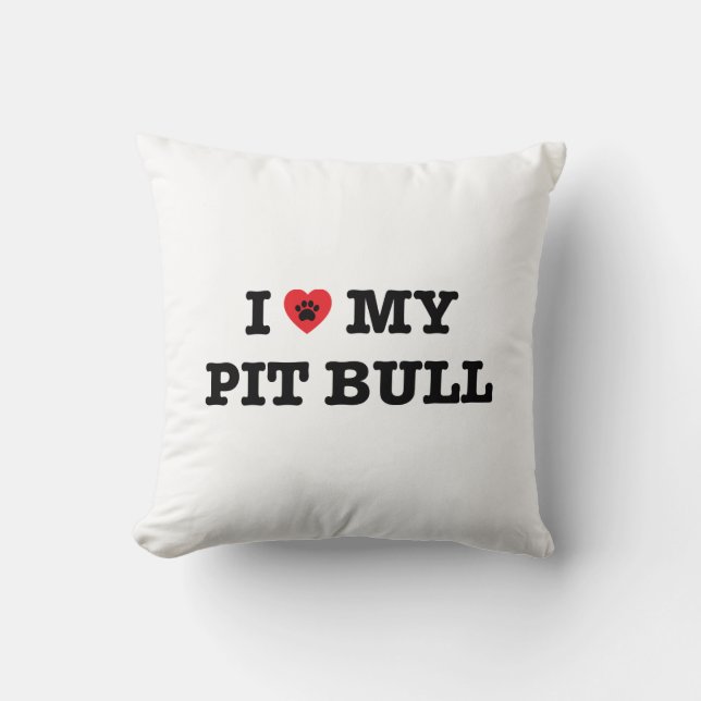 Ik hart mijn Pit Bull Sierkussen (Voorkant)
