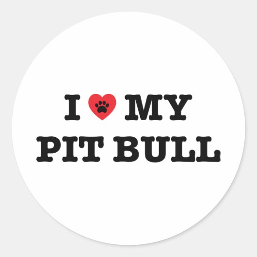 Ik hart mijn Pit Bull Sticker (Voorkant)