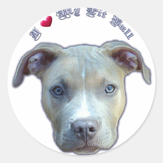 Ik hart mijn Pit Bull Sticker (Voorkant)