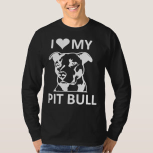 Ik hart mijn Pitbull Ik hou van mijn Pitbull Pit B T-shirt
