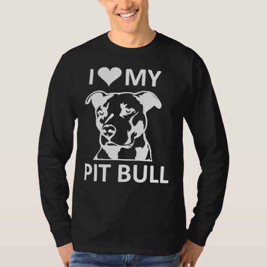 Ik hart mijn Pitbull Ik hou van mijn Pitbull Pit B T-shirt (Voorkant)