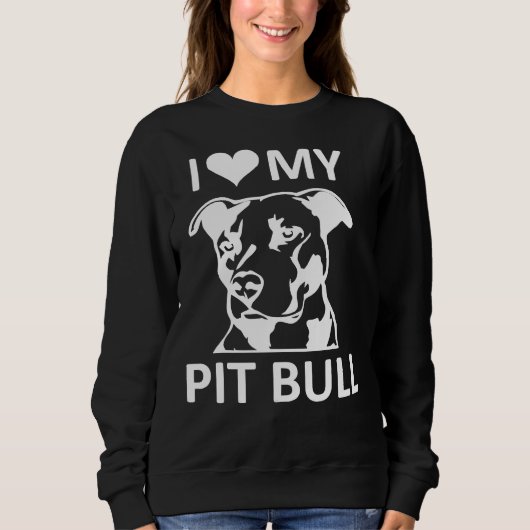 Ik hart mijn pitbull Ik hou van mijn Trui (Voorkant)