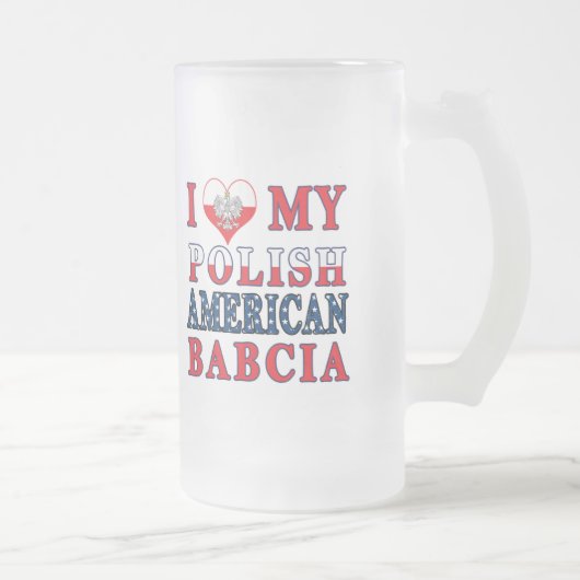 Ik hart mijn Poolse Amerikaanse Babcia Matglas Bierpul (Rechts)