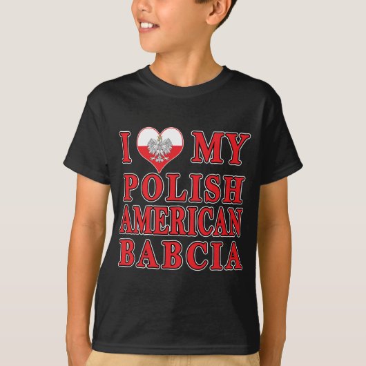 Ik hart mijn Poolse Amerikaanse Babcia T-shirt (Voorkant)
