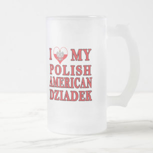 Ik hart mijn Poolse Amerikaanse Dziadek Matglas Bierpul