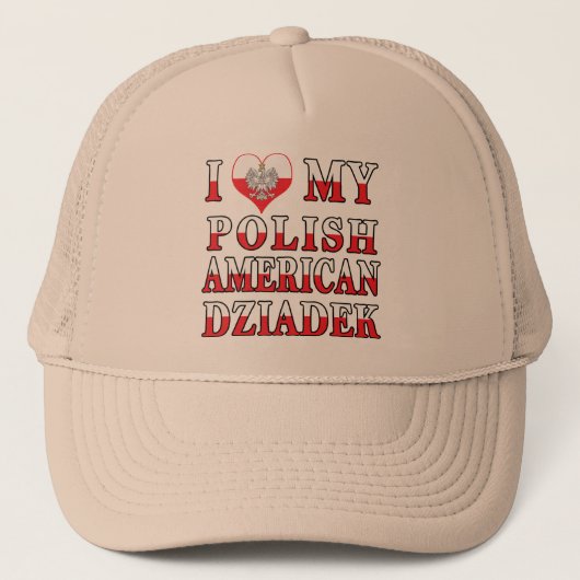 Ik hart mijn Poolse Amerikaanse Dziadek Trucker Pet (Voorkant)