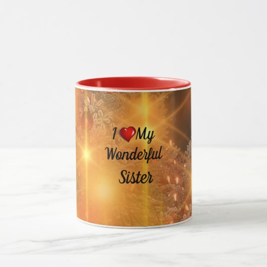 Ik hart mijn prachtige zuster mok (Midden)