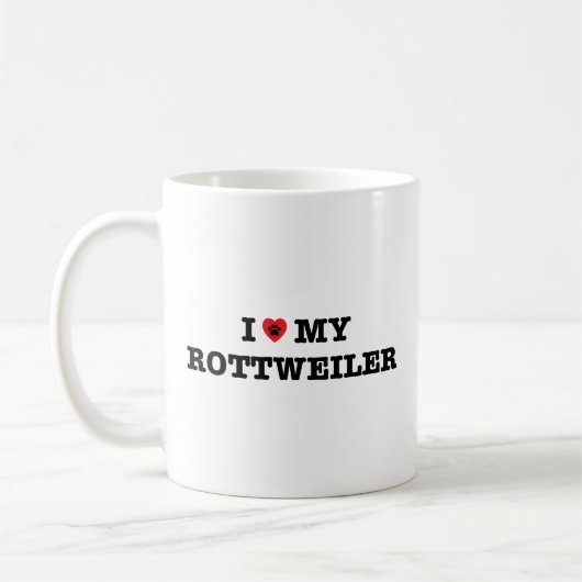 Ik hart mijn Rottweiler Coffee Mok (Links)