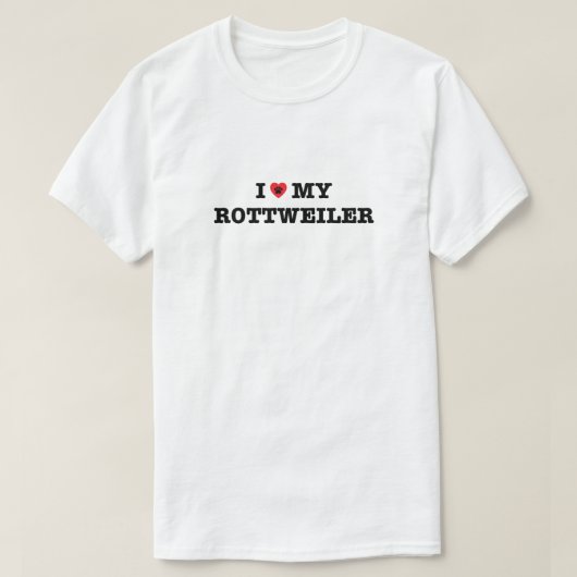 Ik hart mijn Rottweiler T-shirt (Design voorkant)