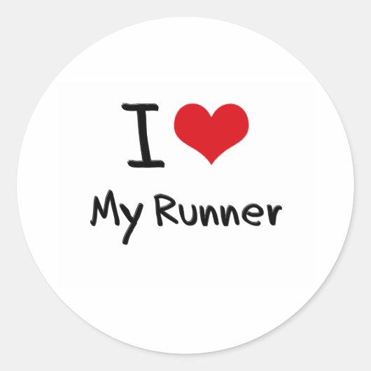 Ik hart mijn Runner Ronde Sticker (Voorkant)