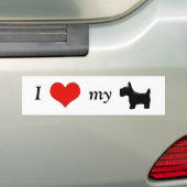 Ik Hart Mijn Scottie Bumpersticker (Op auto)
