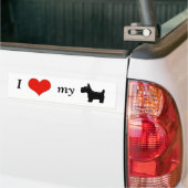 Ik Hart Mijn Scottie Bumpersticker (Op Truck)