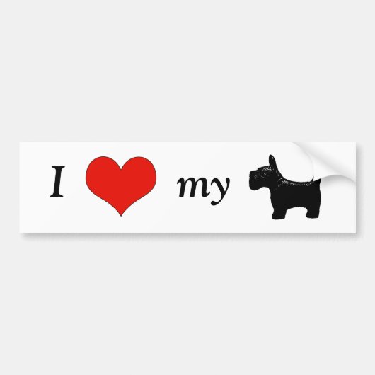 Ik Hart Mijn Scottie Bumpersticker (Voorkant)
