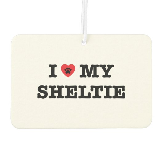 Ik hart mijn Sheltie Car luchtverfrisser (Achterkant)