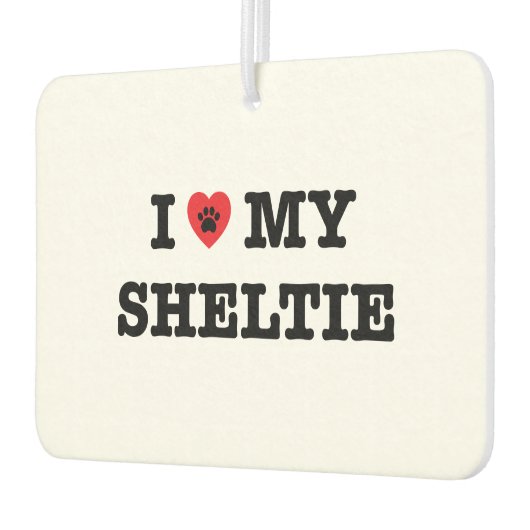 Ik hart mijn Sheltie Car luchtverfrisser (Links)