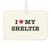 Ik hart mijn Sheltie Car luchtverfrisser (Voorkant)