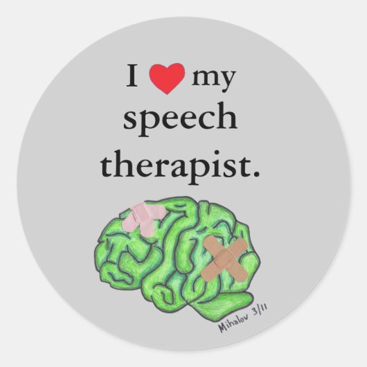 Ik [hart] mijn spraaktherapeut ronde sticker (Voorkant)