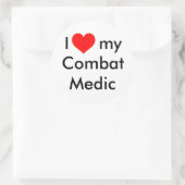 Ik hart mijn vechtarts! ronde sticker (Tas)