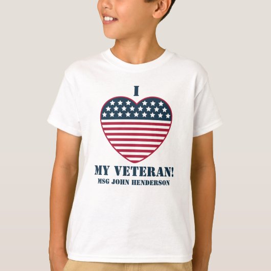 "Ik (hart) mijn veteraan!"  T-shirt (Voorkant)